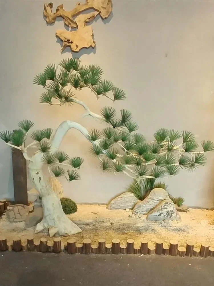 Simulated Welcome Pine New Chinese Decoration Under Stairs Ornament Indoor Large Landscape False Tree Dry View Dead Wood