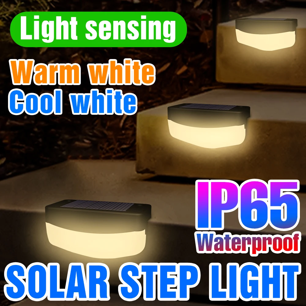 Led Step Lamp Garden Solar Light Stair Led Lights Outdoor Decor Landscape Lamps Solar Powered Waterproof For Yard Fence Lighting