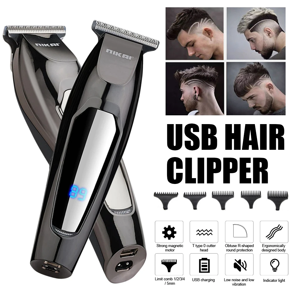 2025 New Professional Electric Hair Trimmer Rechargeable Haircut Fast Charging Hair Clipper for Men Barber Dedicated Trimmer