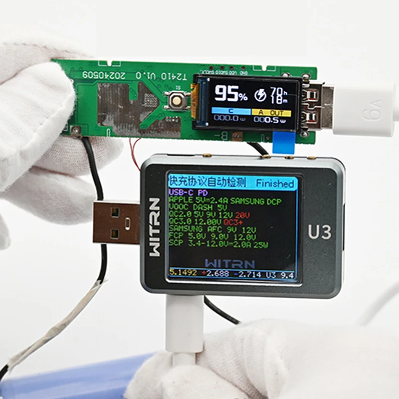 TFT Color Screen, 22.5W Mini Portable Power Bank, DIY Kit for 21700 Battery, Quick Charging