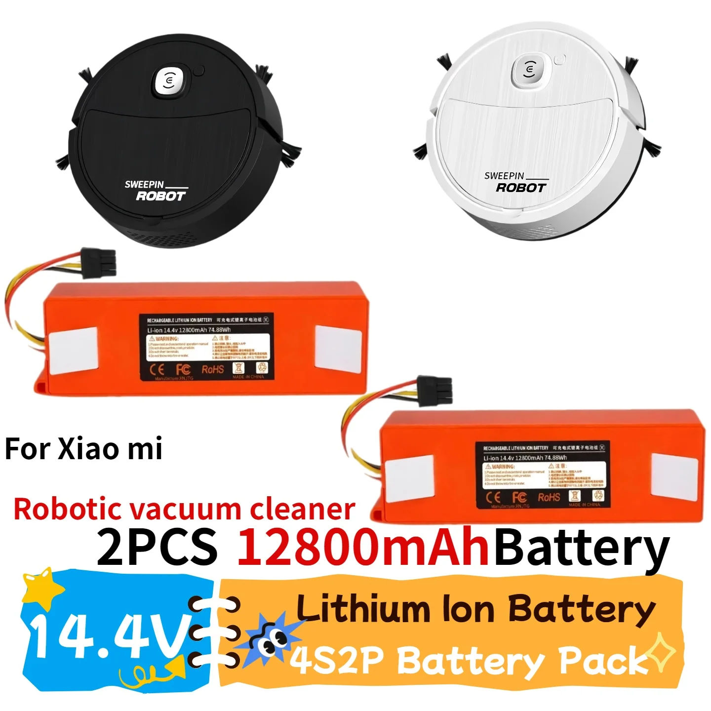 

New 100% Original ReplacementD099-4S2P BatteryFor Xiaomi Mi Robot Vacuum-Mop 2 Pro Vacuum-Mop 2 MJSTS1 C101 MJSTP✅12800mAh