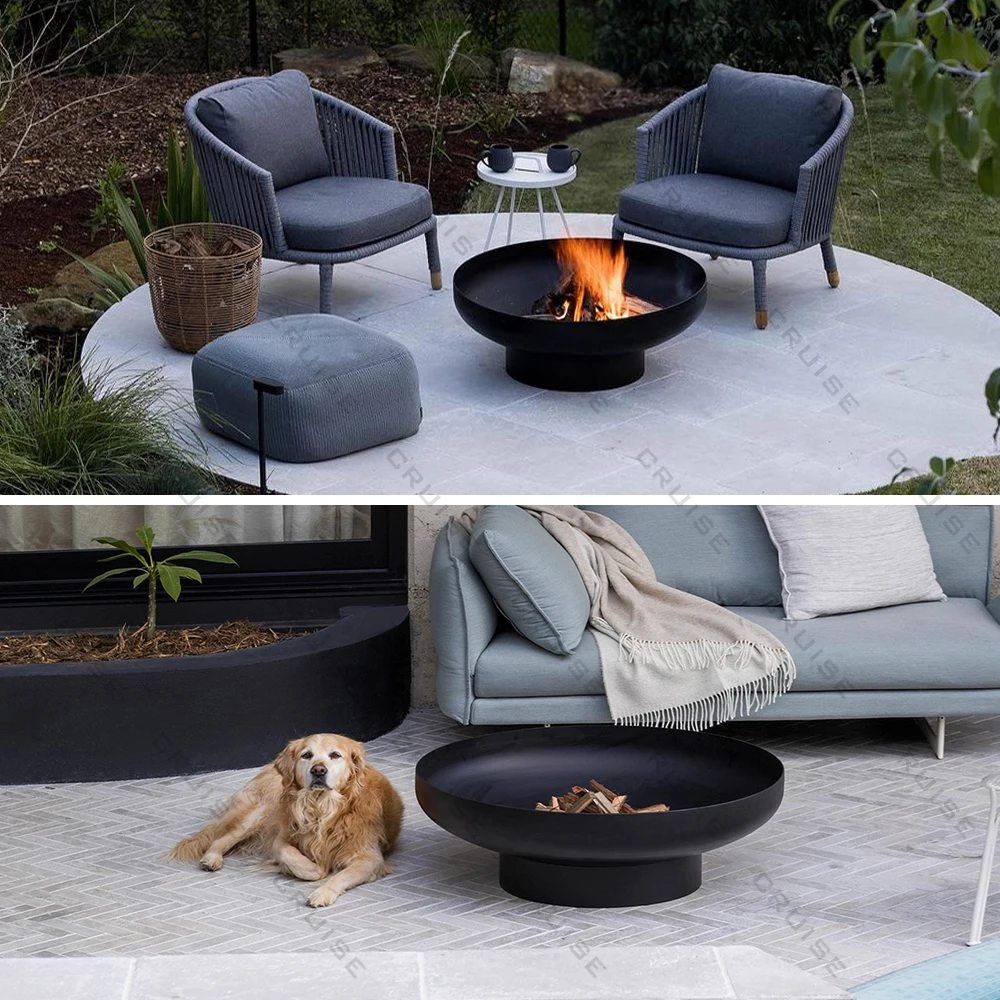 BBQ Cooking Villa Multi-Functional Brazier Outdoor Garden Wood Burning/Natural Gas/Alcohol Furnace Core 1000mm Firepit