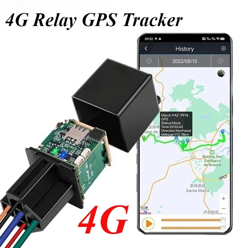 CD 4G Relay GPS Tracker Car Truck Electric Motorcycle Cut Oil Locator ACC Towed Away Call Alarm Security Tracking System