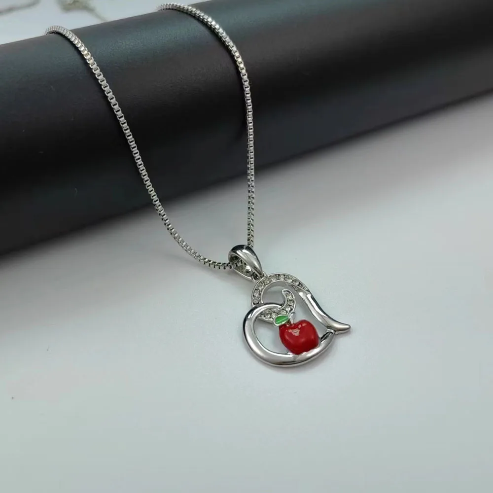 new arrive Heart red apple Jewelry Teacher NecklaceTeacher's Jewelry, Teacher Appreciation Gift, End of Year Teacher Gift