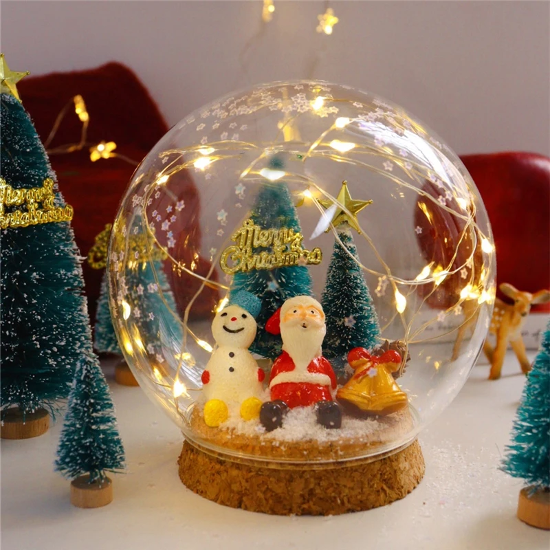 

Christmas crystal ball handmade DIY material package mini desktop decoration ornament tree night light birthday gift
