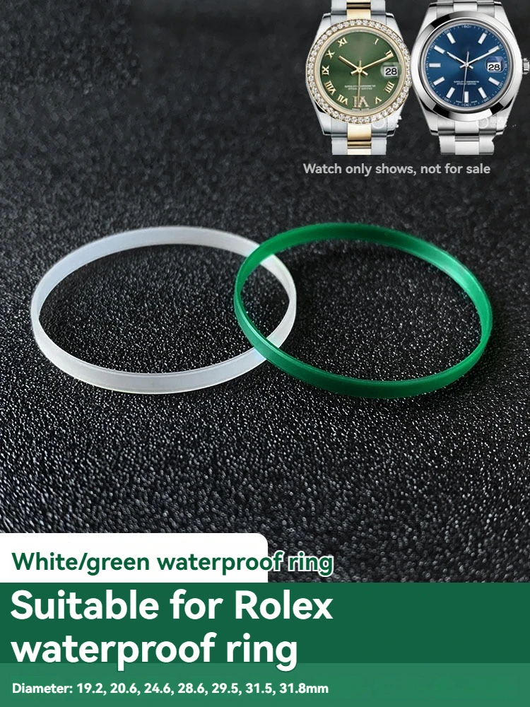 For Rolex 19.9/21.3/25.3/29.4/30.432.4/32.7mm white green waterproof ring I for watch accessories sealing ring