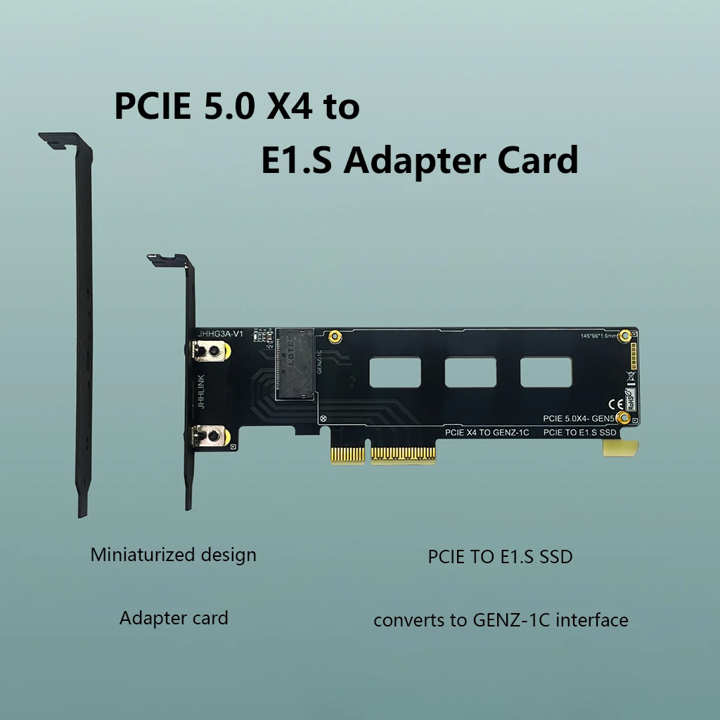 

G3A PCIe 5.0 X4 to GENZ‑1C E1.S SSD Adapter Card to Install E1.S Solid‑state Drive to PCIe Slot (X4 / X8 / X16) on Motherboard