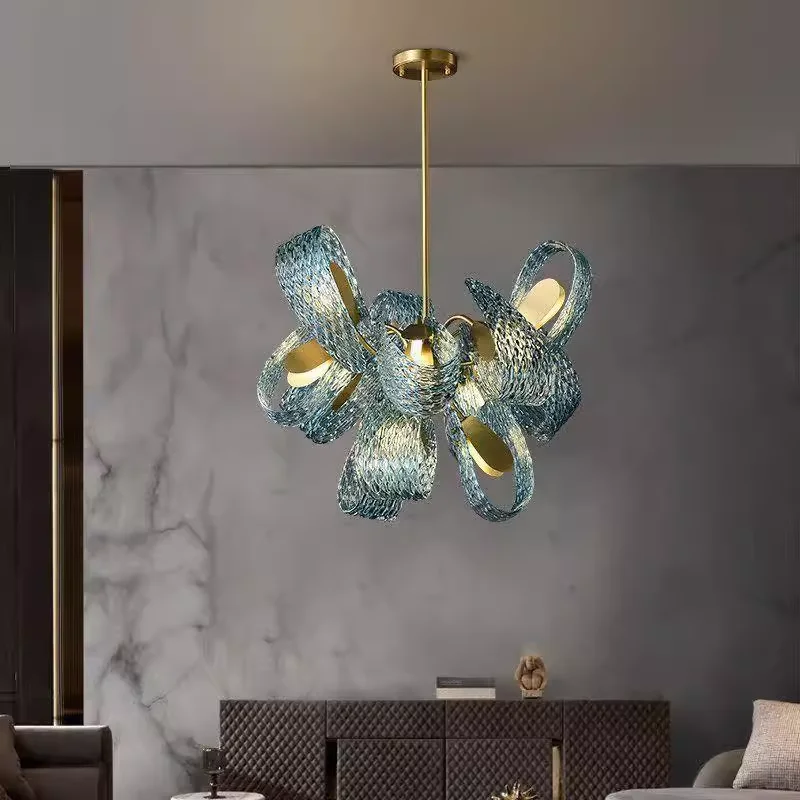

Copper Modern Nordic Blue G9 LED Pendant Suspension Light for Dining Room and Entryway Home Decor Lighting Fixture