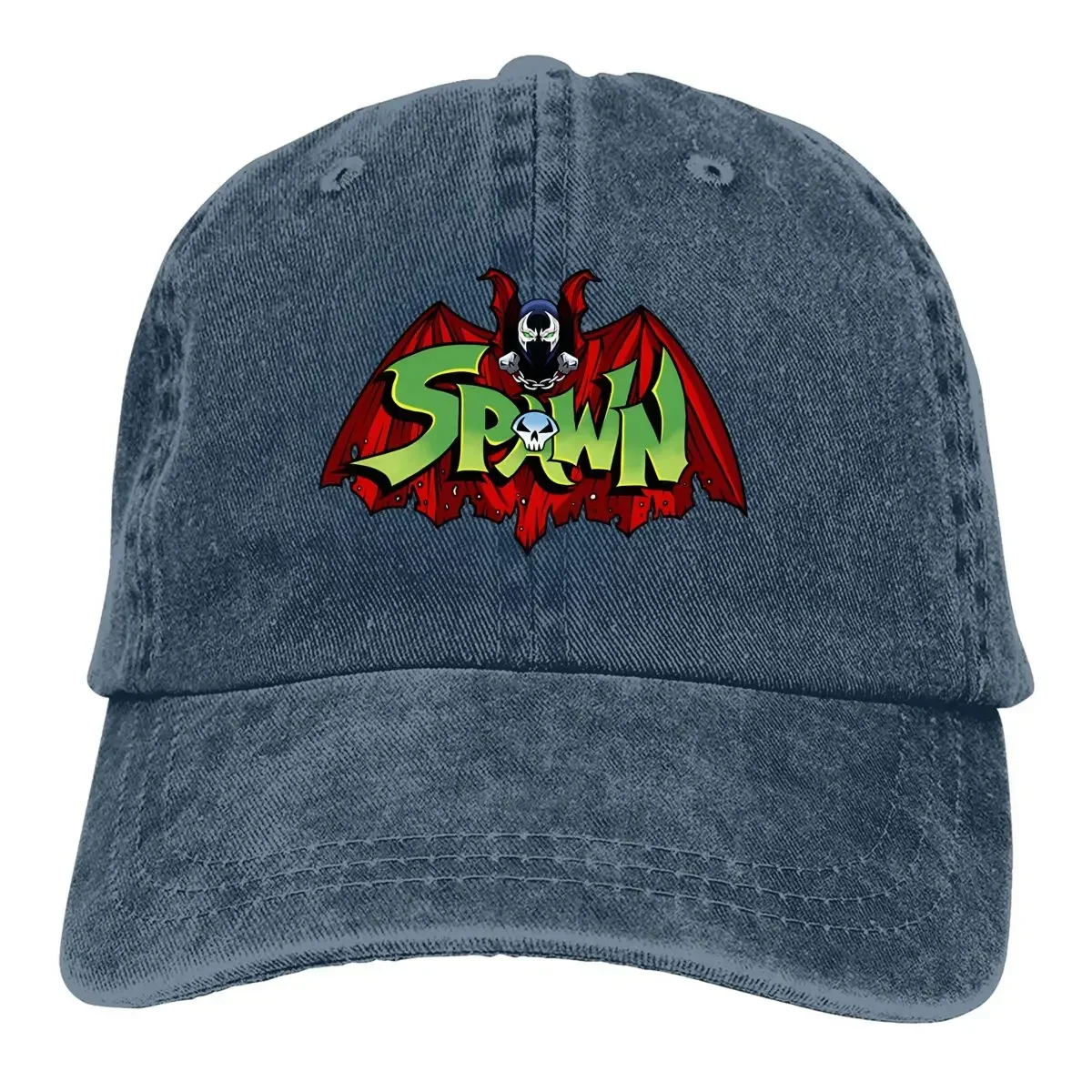 Washed Men\'s Baseball Cap Spawn-Bat Trucker Snapback Caps Dad Hat Spawn Comic Golf Hats