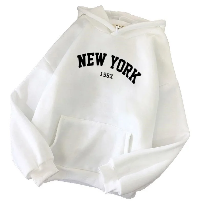 Mannen Vrouwen New York 199X City Hoodies Mode Brief Bedrukt Grafische Sweatshirts Losse Casual Harajuku Capuchon Sportkleding