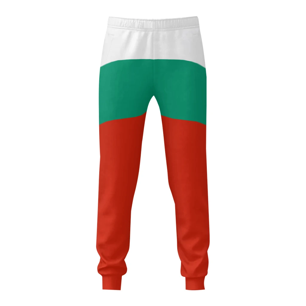 Mens Sweatpants Emblem Bulgaria Flag Pants with Pockets Joggers Soccer Football Multifunction Sports Sweat With Drawstring