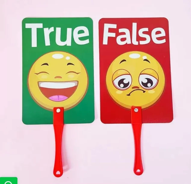 

2pcs Early Education Handheld Voting Paddles True False Answer Boards Reusable Classroom Supplies For Preschool