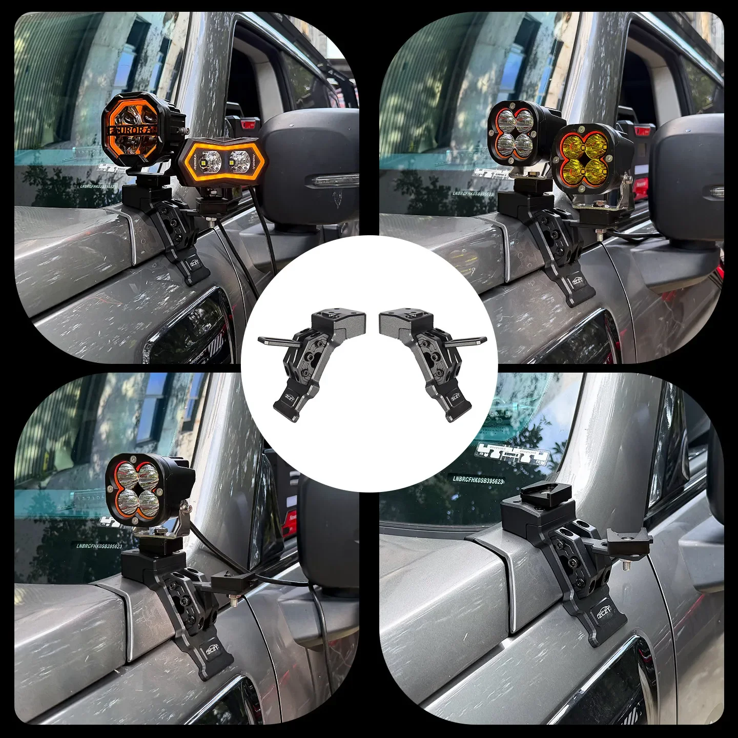 For BAIC BJ40E A-Pillar Z Series Expansion Bracket Modified Hood Dual Light Aluminum Quick-Release Bracket Car Accessories