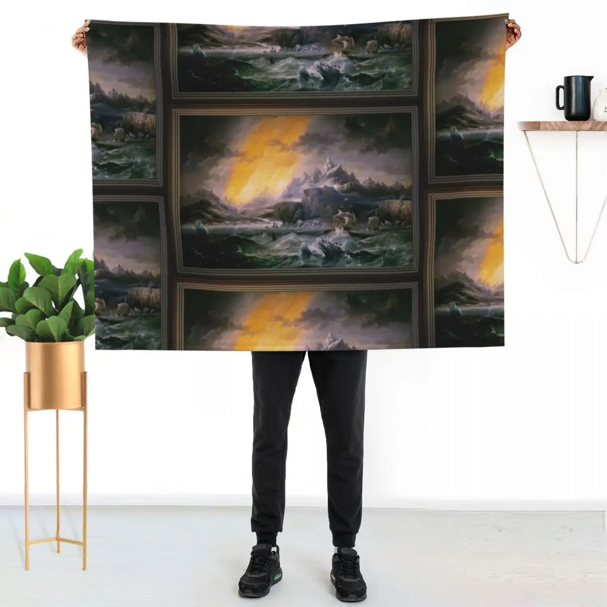 

HMS Erebus and Terror in the Antarctic by James Wilson Carmichael Throw Blanket Air Conditioner Soft Blanket for Office Home