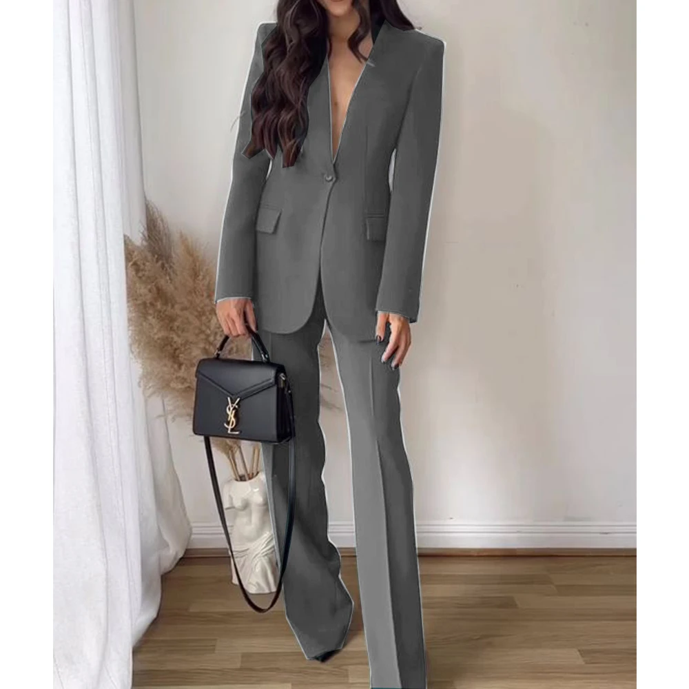 Women\'s Two-Piece Elegant Slim Single-Button Suit Suit Casual Fashion Party Banquet New 2024 Women\'s Suit Comfortable Commuting