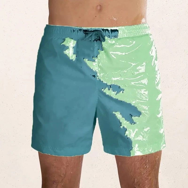 

3D Print Pigment Color Art Board Shorts Street Graffiti Personality Quick Dry Drawstring Beach Short Summer Surf Swim Trunks