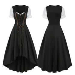 Women's Casual Dresses 2026 New Black Lace Up PU Strap Grommets High Low Asymmetric Dress Sweetheart Neck Short Sleeves Vestidos