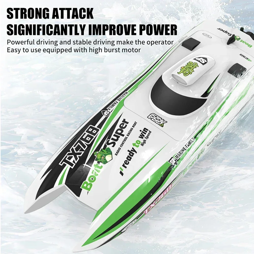 TX768 브러시리스 RC 보트, 완전 비례, 고속 제트 스피드보트, 물 냉각, 방수 RC 선박 장난감, 30 km/h, 2.4G