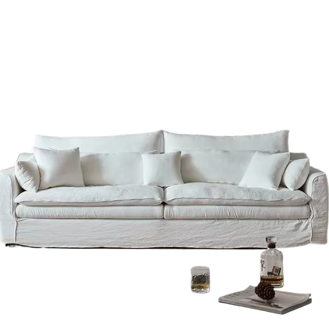 

#Modern fabric sofa, removable and washable, straight row, soft and comfortable, cloud sofa