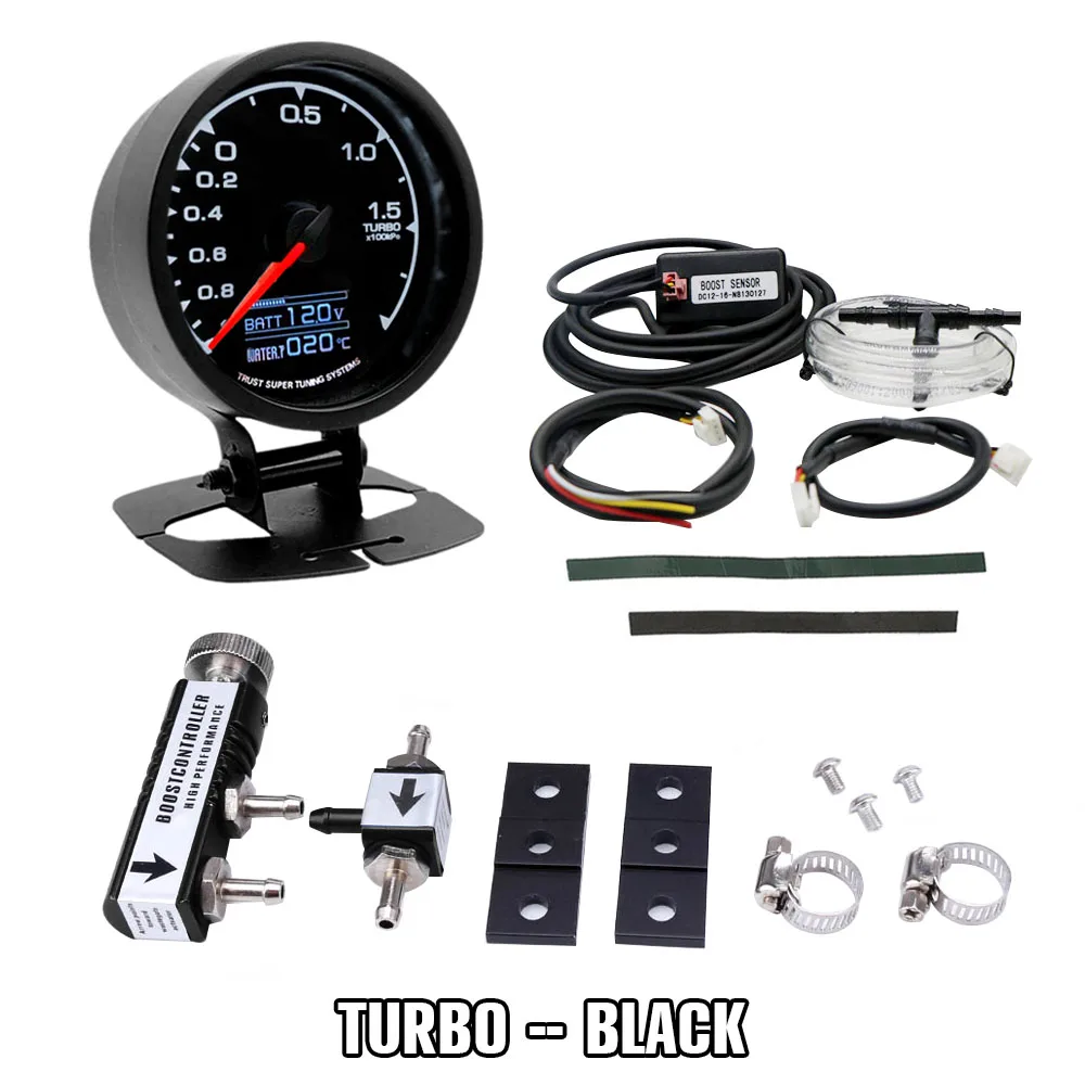 

60MM Car Turbo Boost Gauge 30PSI + Adjustable Turbo Boost Controller Kit 1-30PSI IN-CABIN Car Meter