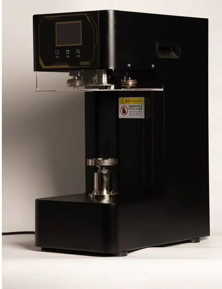 Semi Automatic Sealing Machine Easy To Operate White Black Color Tin Aluminum Canned Food Beverage Can Sealing