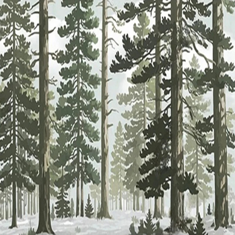 Peinture à l'huile peinte à la main, paysage de forêt, papier peint personnalisé à motif d'arbre pour salon, arrière-plan de canapé TV