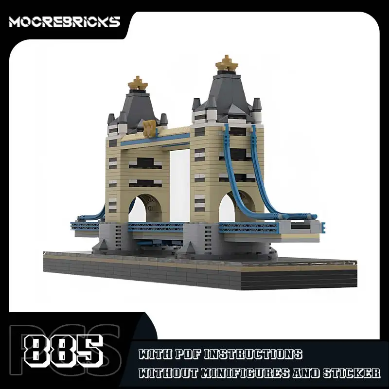 

New MOC-42510 Tower Bridge Building Blocks City Landmark Model Assembly Small Particle Bricks Desktop Display Toys Kid Gift Set