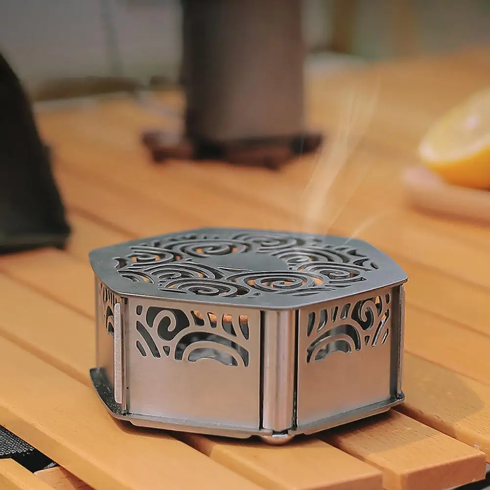 

Mosquito-repellent Incense Box Hollow Out Portable Buckle Magnetic 430 Stainless Steel Outdoor Camping Mosquito Incense Burner