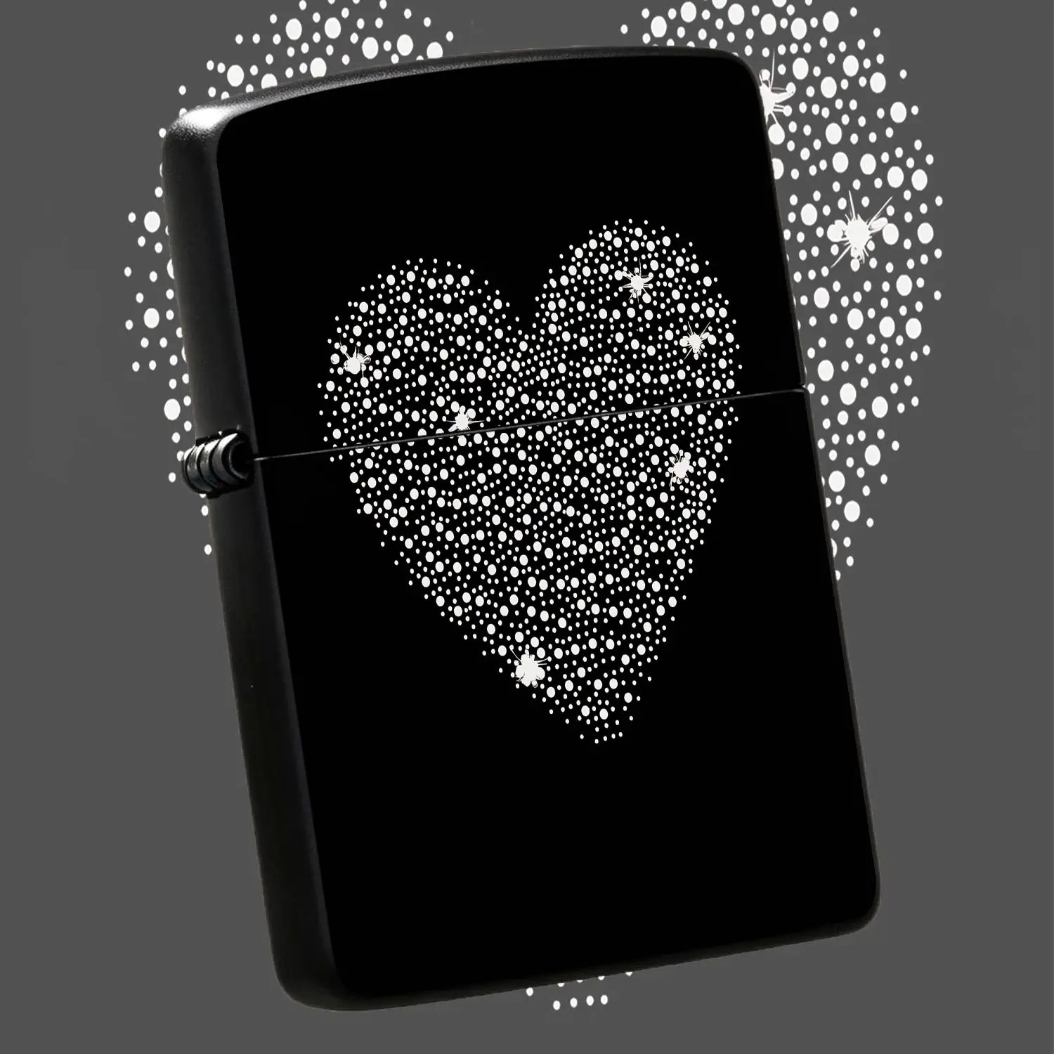 Stylish Rhinestone Inlaid Glittering Heart Lighter, Sparkling Starburst Accent Decor, Portable All-scenario Daily Use Light Tool, Ideal Thoughtful Present for Loved Ones, Minimalist Black Base with Bright White Diamond D A Humorous And Inte