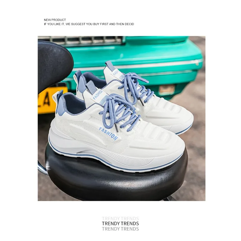 Baskets décontractées respirantes à semelle épaisse pour hommes, collection été 2026 – Chaussures de course légères et tendance pour le streetwear