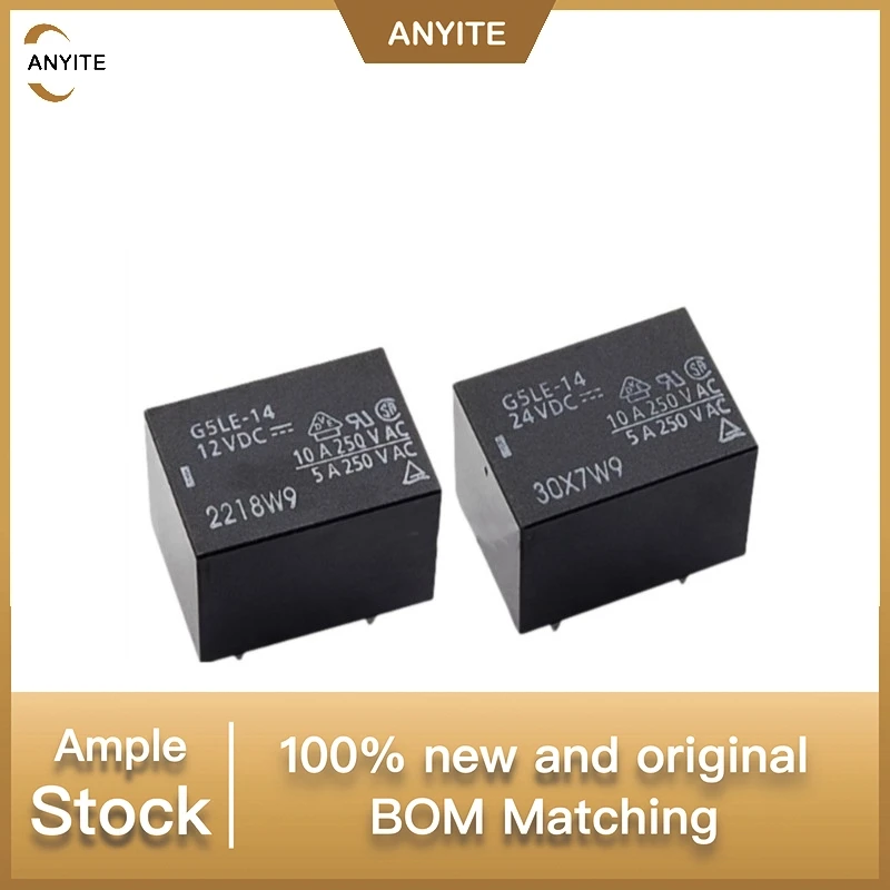 New 10Pcs/LOT  G5LE-14-5VDC  G5LE-14-12VDC  G5LE-14-24VDC  G5LE-14    5V 12V 24VDC
