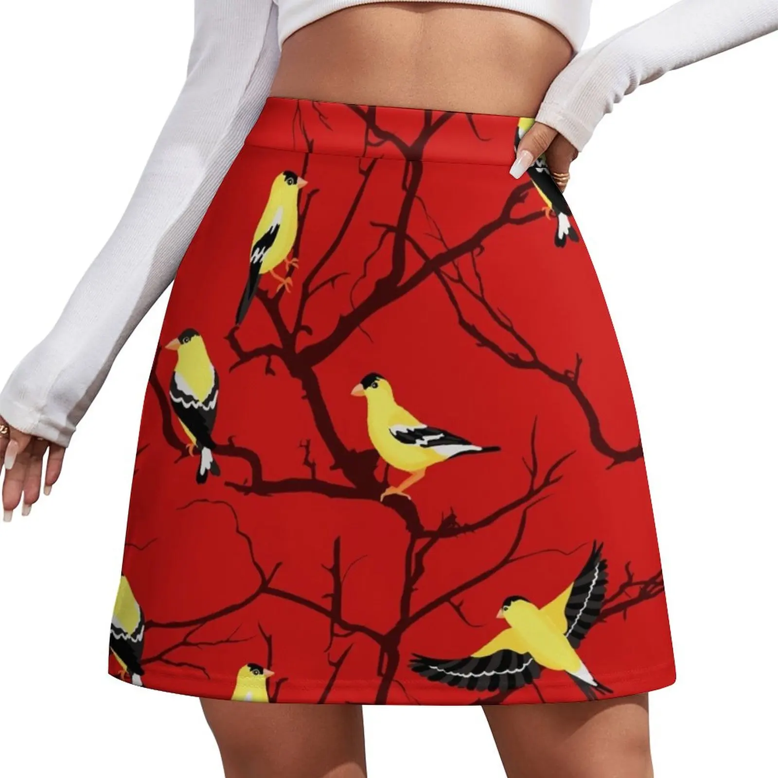 

Goldfinches Among the Branches Mini Skirt skirts for women 2025 clothes Women's summer skirt 90s vintage clothes Mini Skirt