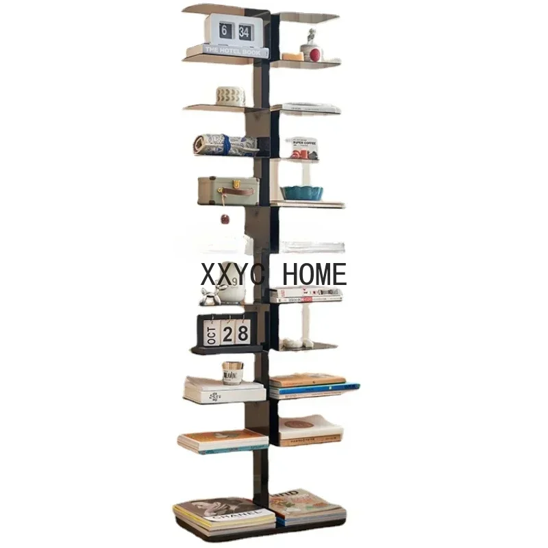 

Nordic Wrought Iron Bookcase Floor Storage Rack Creative Home Bookcase Living Room Multi-Layer Storage Rack