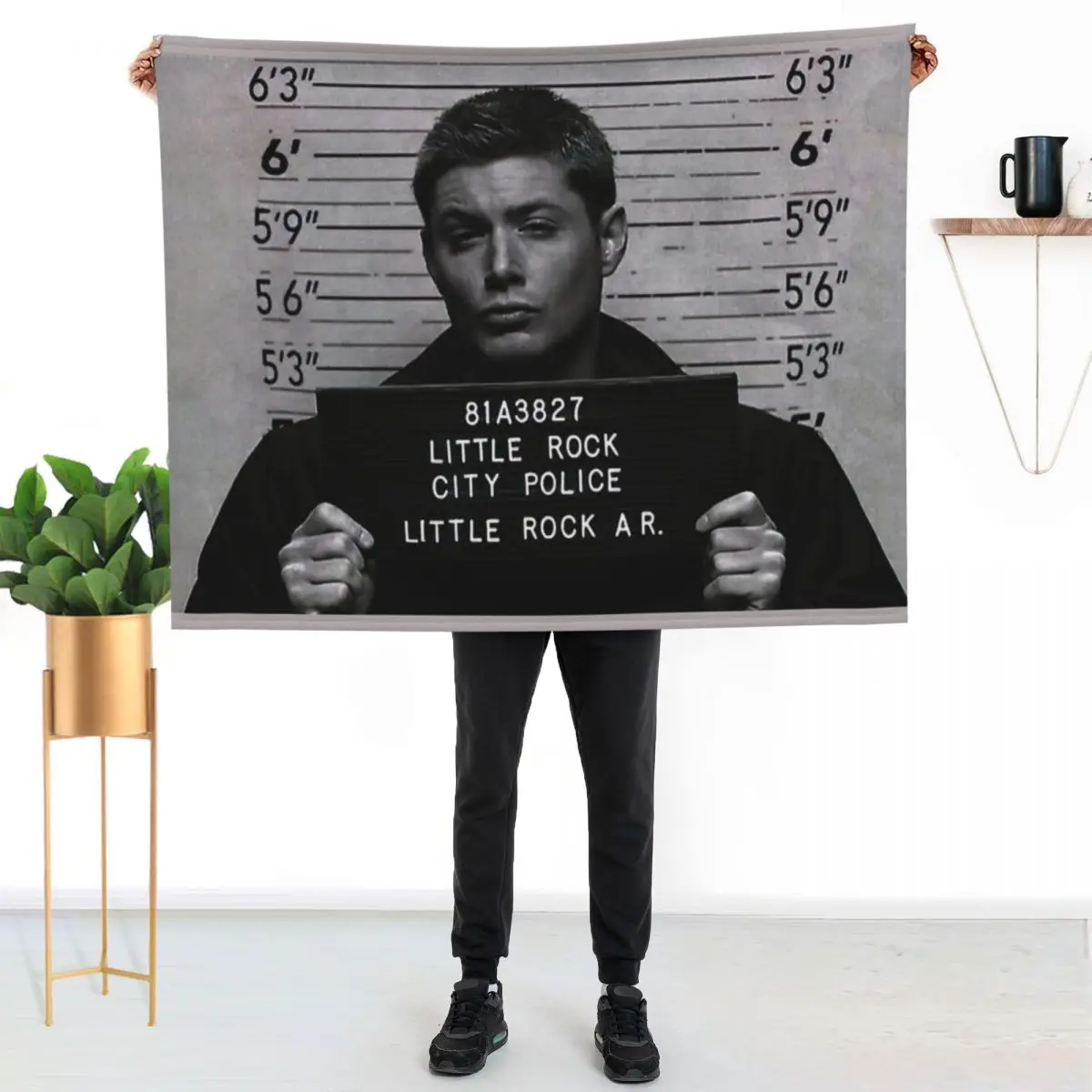 Supernatural - Dean Winchester Mugshot Throw Blanket for sofa Thermal Warm christmas decoration anime Blankets