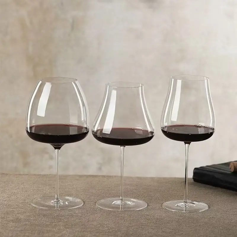 Ultra-Thin Handmade Lead-Free Crystal Glass Wine Glasses Lightweight High-Stemmed Bordeaux Glasses Transparent Design