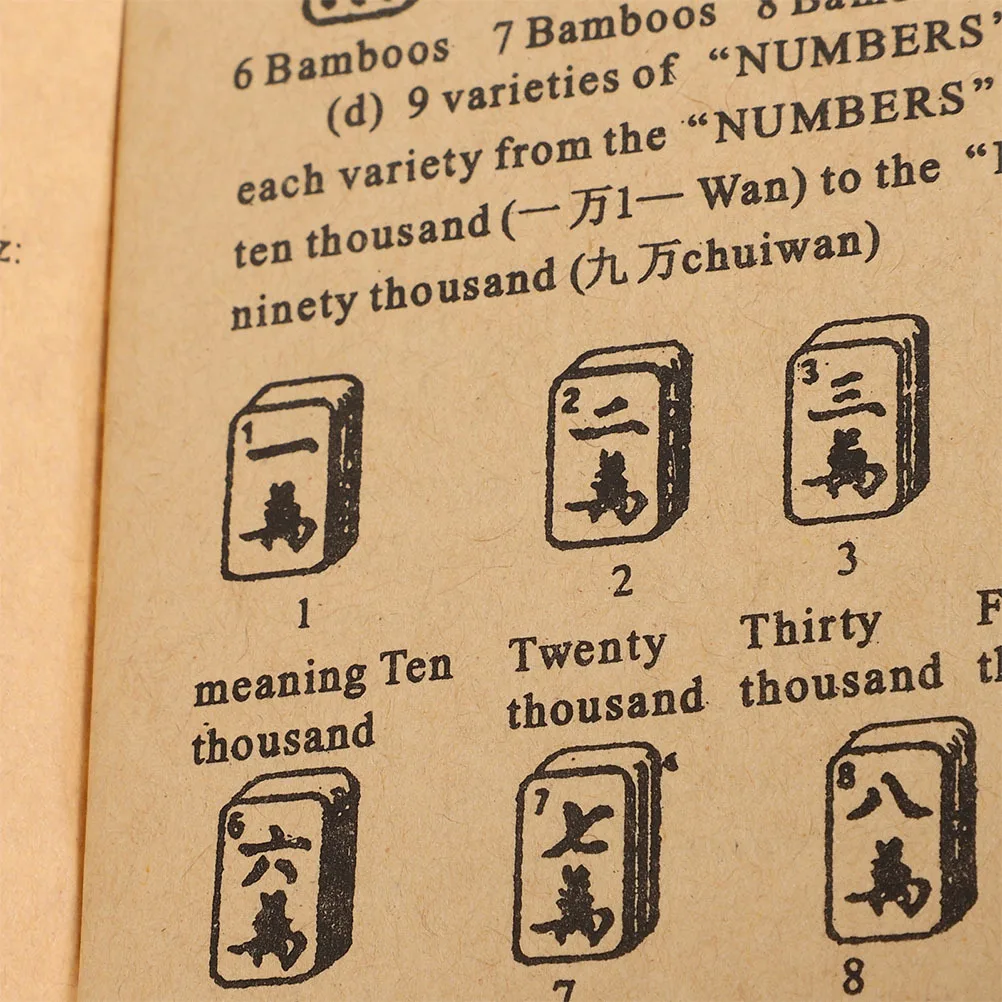 3Pcs Chinese Mahjong Study Guide Handbook for Beginners Illustrated Quick Reference Mahjong Rules Strategies Competition Tips