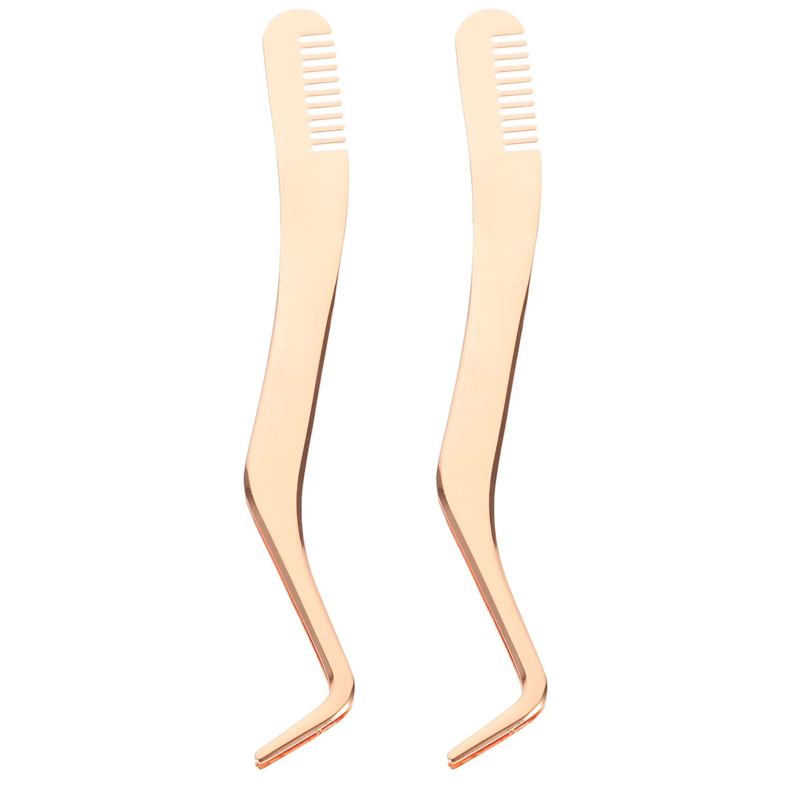 2 Stück Wimpernpinzette Kamm Edelstahl Leichte Wimpernpinzette Applikator Sicheres nützliches Werkzeug für Wimpernverlängerungen