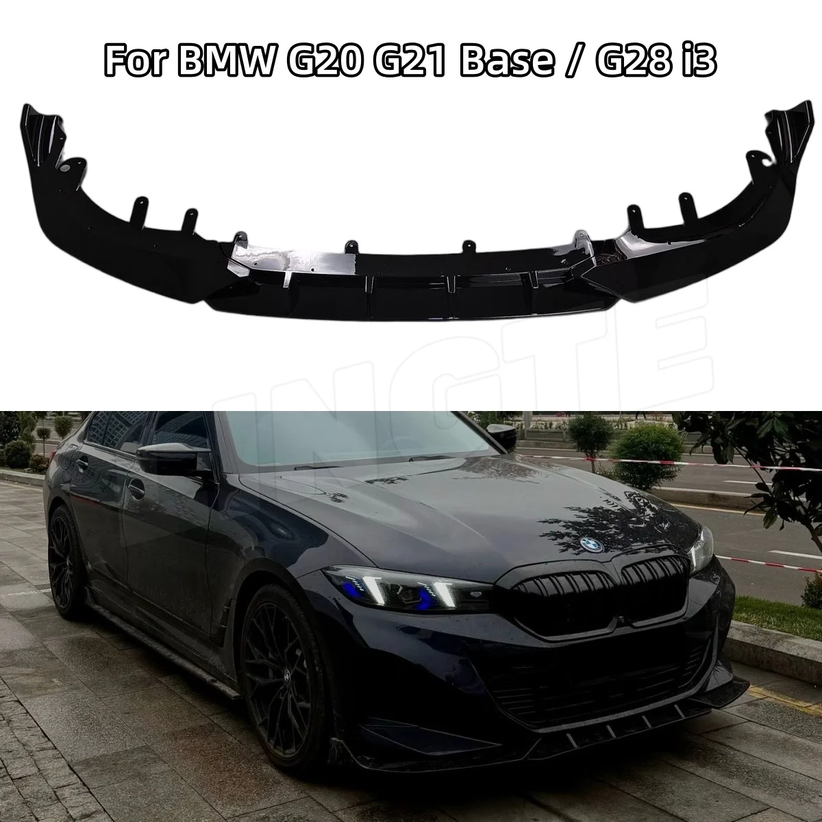 Передний сплиттер бампера для BMW 3 серии G20 G21 BVA Berline LCI G28 i3 2023-2026, защитная накладка из ABS, тюнинг кузовных элементов.