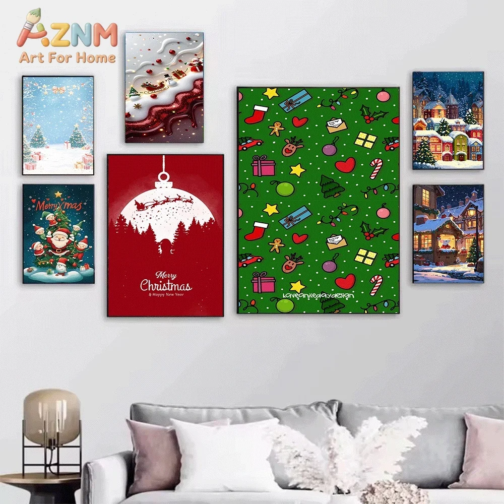 Christmas Hot Cocoa Gingerbread Cookie Gift Ornament Canvas Wall Art Print Poster Unframed Canvas Painting Home Living Room Be