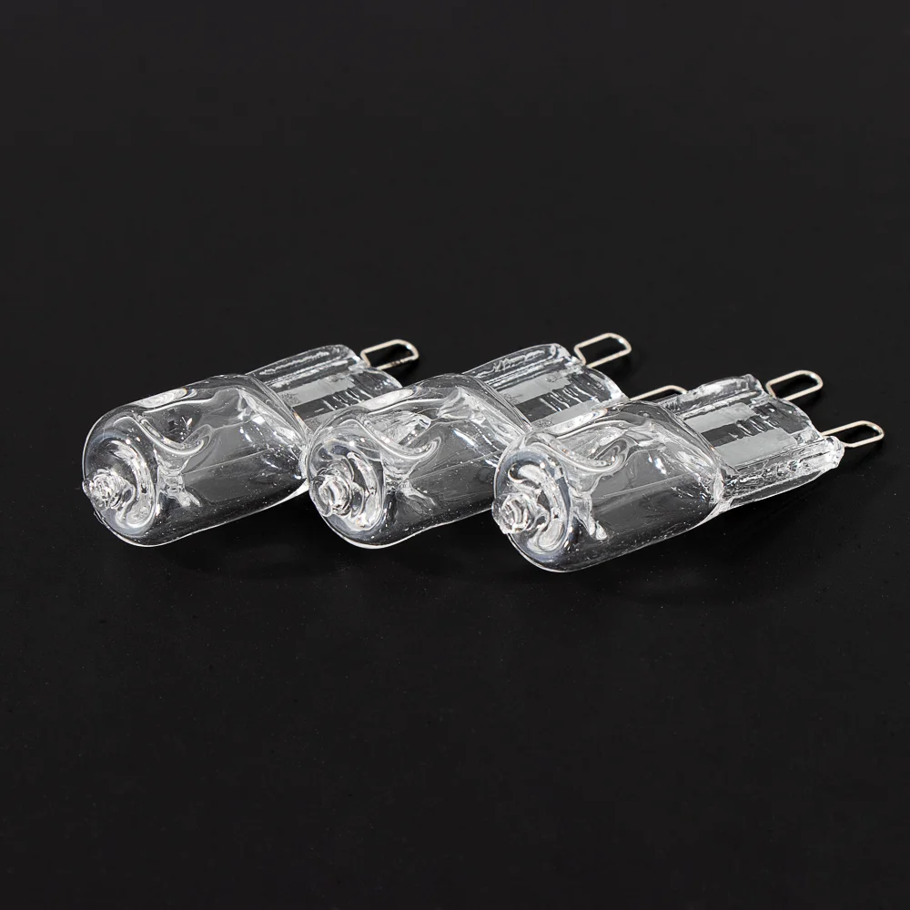 HoneyFly 10pcs G9 Halogen Lamp Light Bulb Capsule Clear Crystal Light 220V 20W 30W 40W Halogen G9 Warm White For Commercial