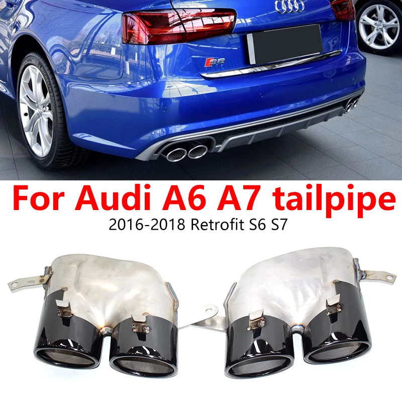 

For 16-18 Audi A7 modified S7 exhaust pipe A6 modified S6 exhaust pipe stainless steel silencer