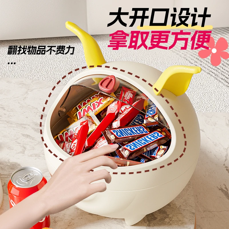 Bote de basura de escritorio, bonita cubierta transparente, contenedor de almacenamiento multifuncional de gran capacidad para oficina y hogar