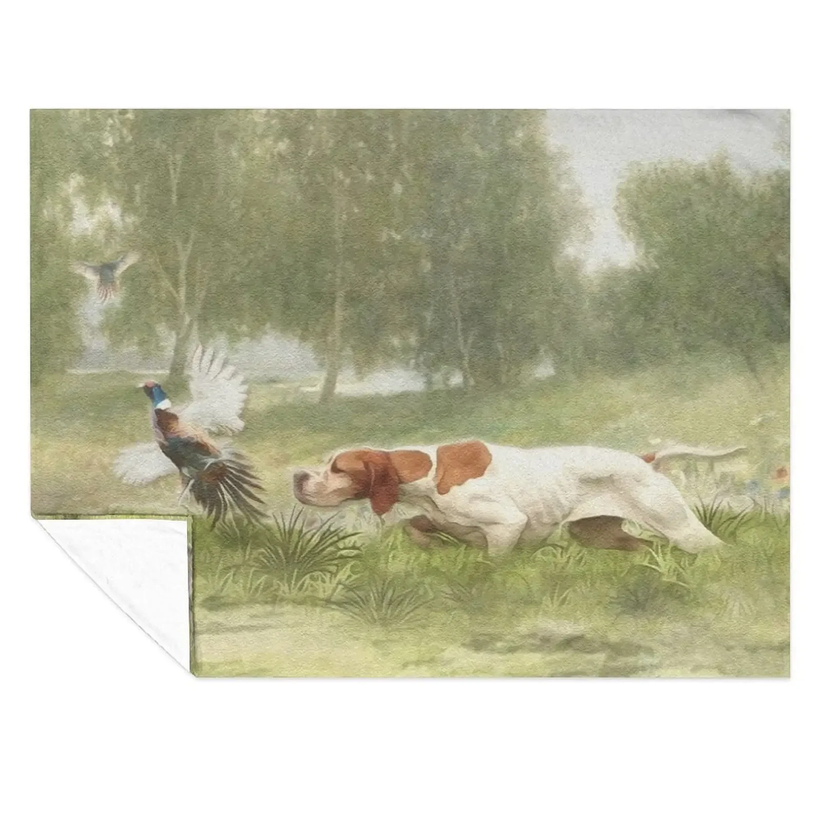 

Pheasant Hunting with Pointer Throw Blanket Furrys decorative Moving bed plaid Blankets
