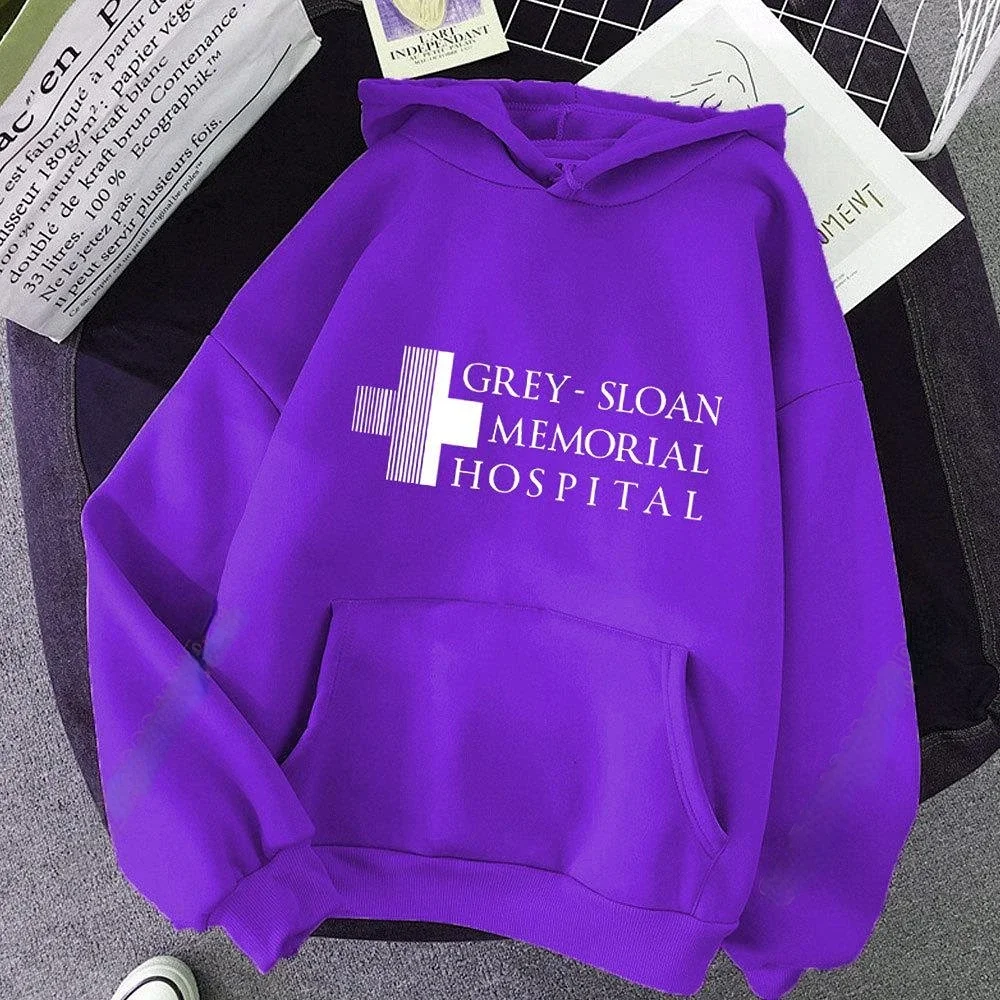 Greys Anatomy Pullover Female Autumn Winter Sportswear Women Long Sleeves Warm Casual Hooded Fleece Sportswear Outerwear