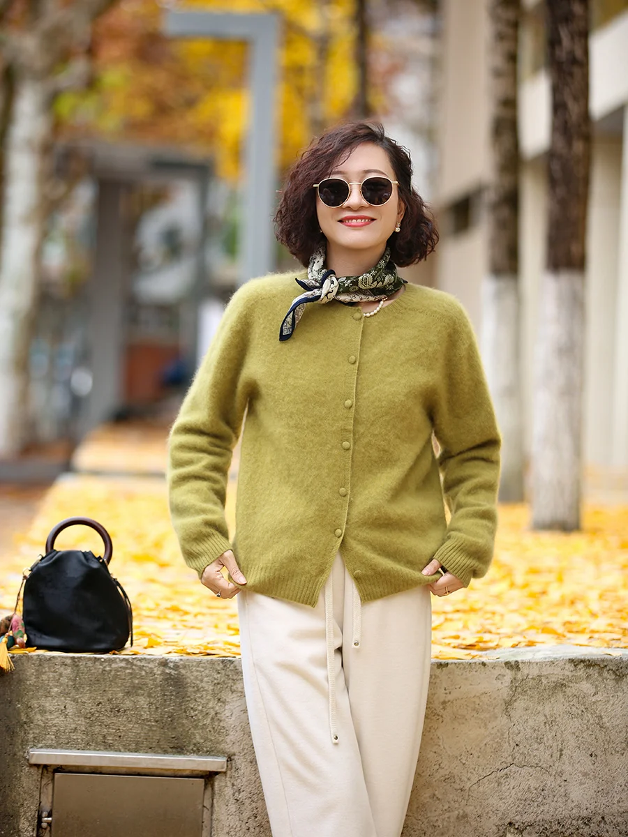 

Faionable Vintage Knitted Woolen Sweater Cardigan Loose Warm Women's Winter Long Sve Casual Comfortable Online Exclusive