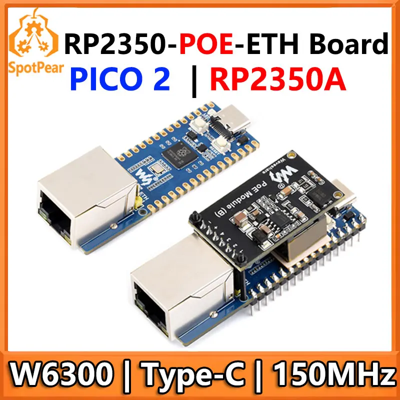 Raspberry Pi Pico 2 RP2350A PoE ETH Ethernet Module W6300