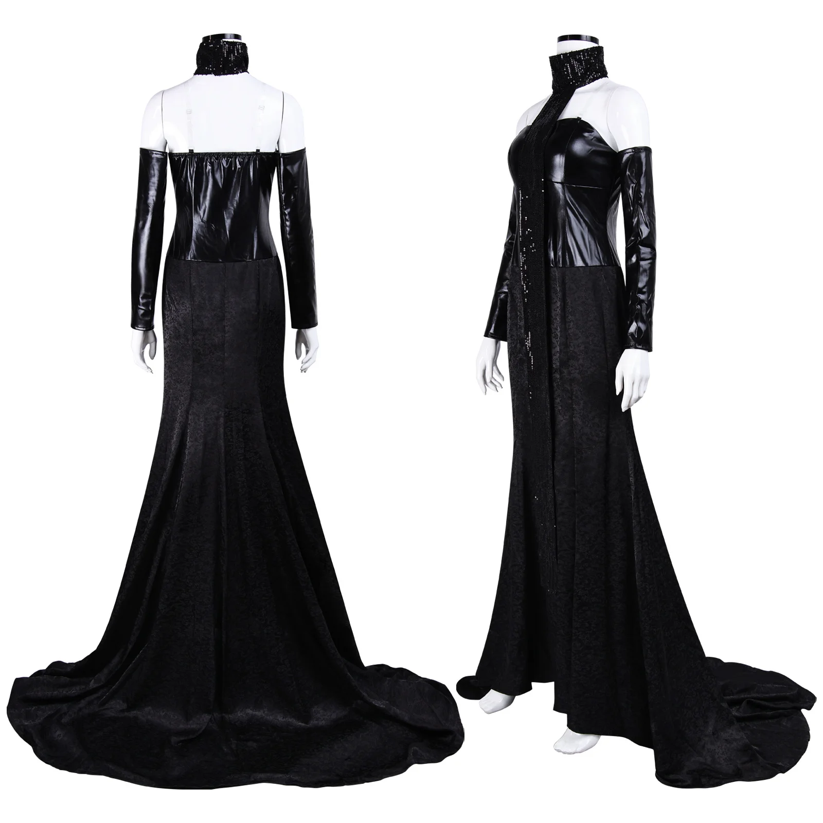 Padm Amidala PNA SW cosplay costume Movie Women's sexy black dress waist  tied gloves shawl headwear, Halloween party uniform - AliExpress 200000532