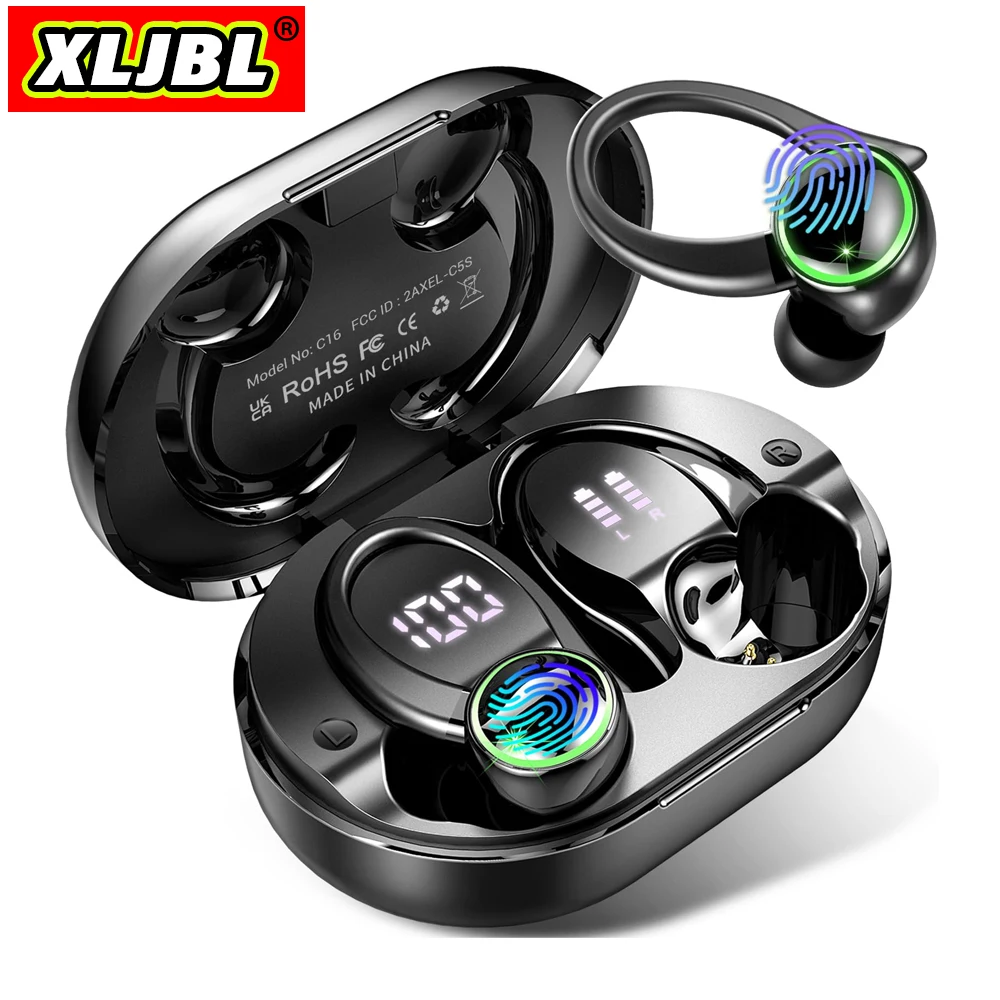 

Sports Wireless Bluetooth Earphone Digital display headphones IP68 Waterproof Headset ear hook earbuds