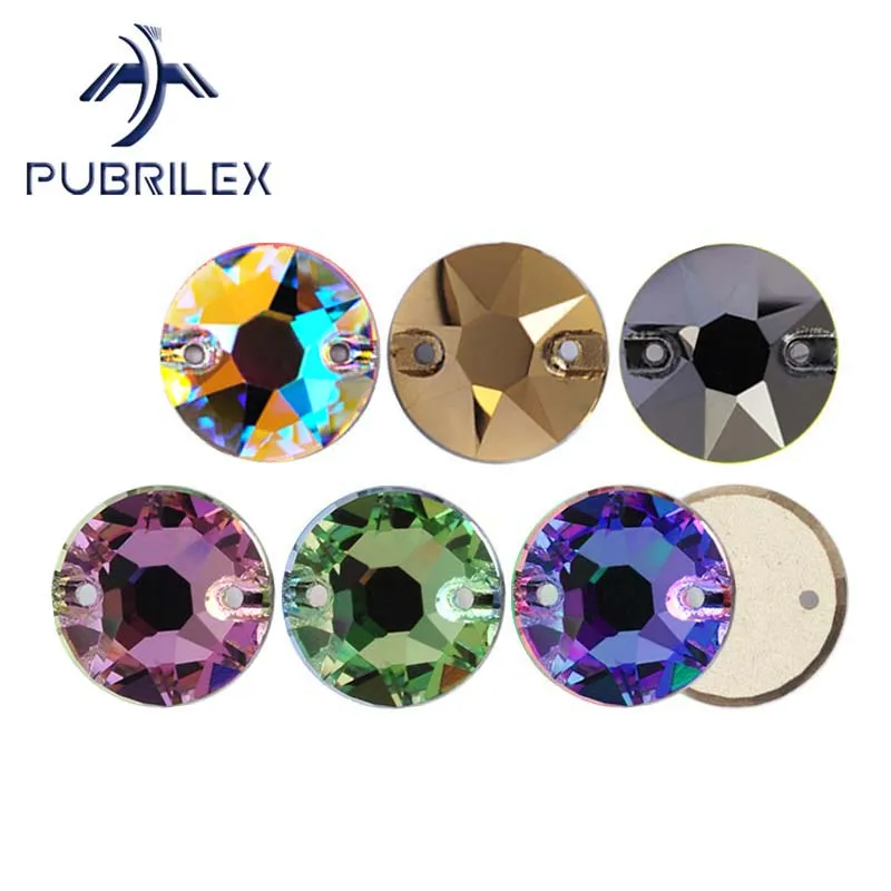 Pubrilex XIRIUS Aufnähbare Strasssteine in Allen Größen, 8 Große und 8 Kleine Glas-Kristallperlen mit Facettenschliff zum Nähen für Kleidungsdekorationen – Detail 2
