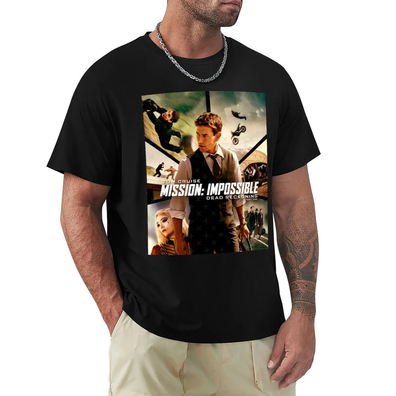 Mission Impossible 2023 Poster T-Shirt Plus Size Summer Short Sleeve T-Shirt